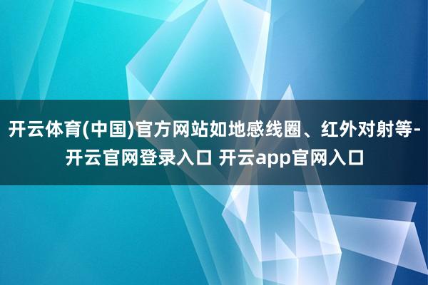 开云体育(中国)官方网站如地感线圈、红外对射等-开云官网登录入口 开云app官网入口
