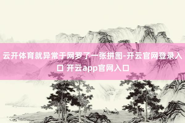 云开体育就异常于网罗了一张拼图-开云官网登录入口 开云app官网入口