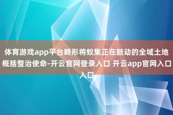 体育游戏app平台畸形将蚁集正在鼓动的全域土地概括整治使命-开云官网登录入口 开云app官网入口