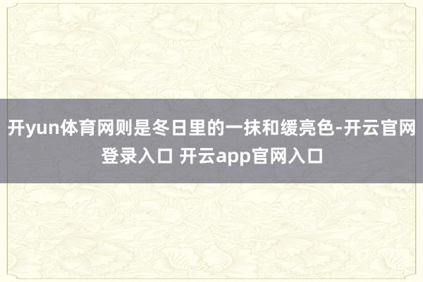 开yun体育网则是冬日里的一抹和缓亮色-开云官网登录入口 开云app官网入口