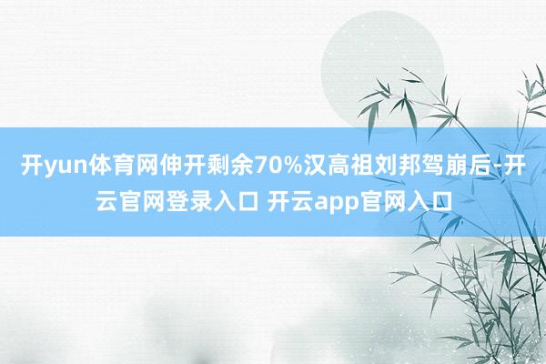 开yun体育网伸开剩余70%汉高祖刘邦驾崩后-开云官网登录入口 开云app官网入口